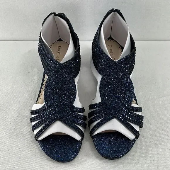 Charter Club Ginifur 2P Navy Wedge Sandals Various Sizes - Picture 4 of 9